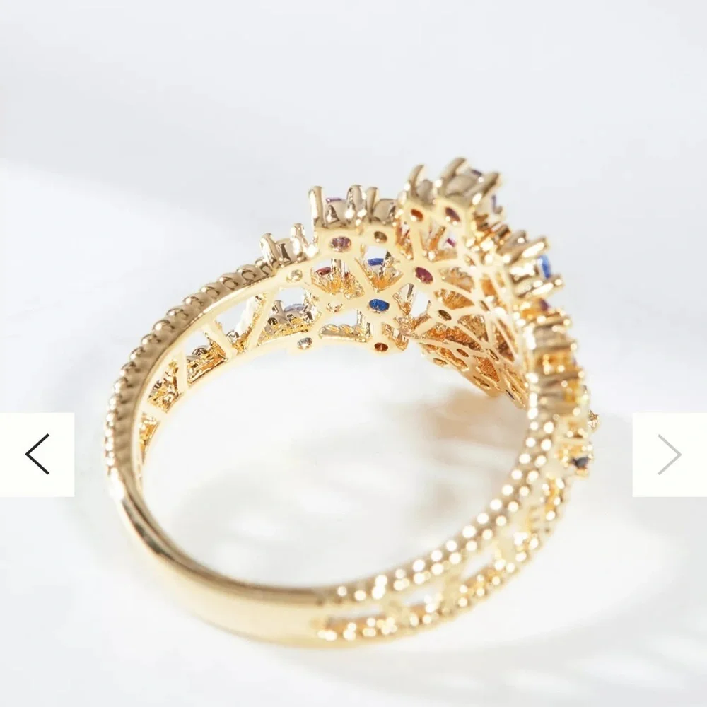 nwot anthropologie raini Multicolor cocktail Ring os